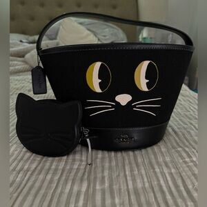 Coach Halloween Kitty Tote and Coin Purse NWT